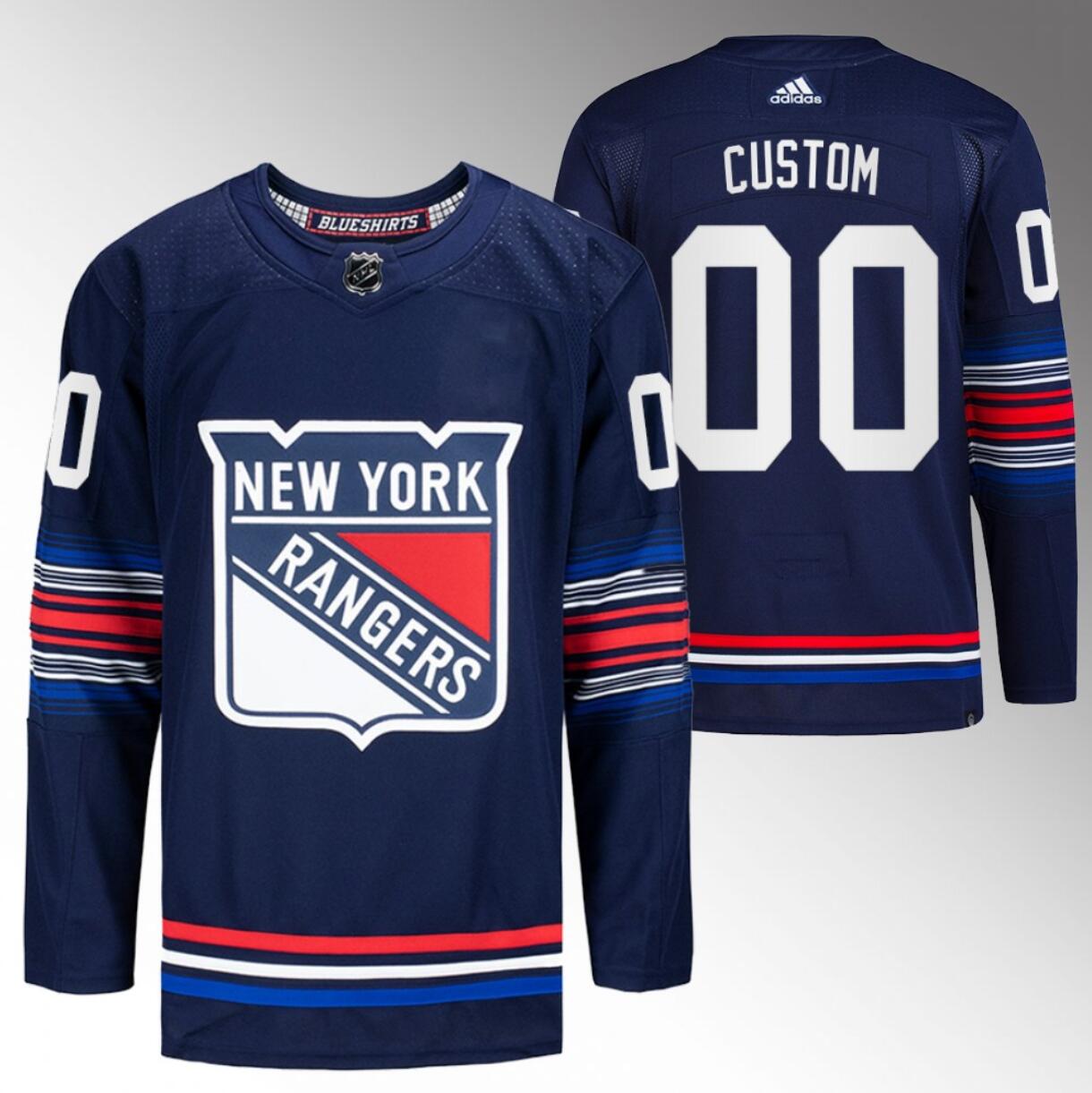 Men's New York Rangers Custom Navy Stitched Jersey Men's New York Rangers Custom Navy Stitched Jersey