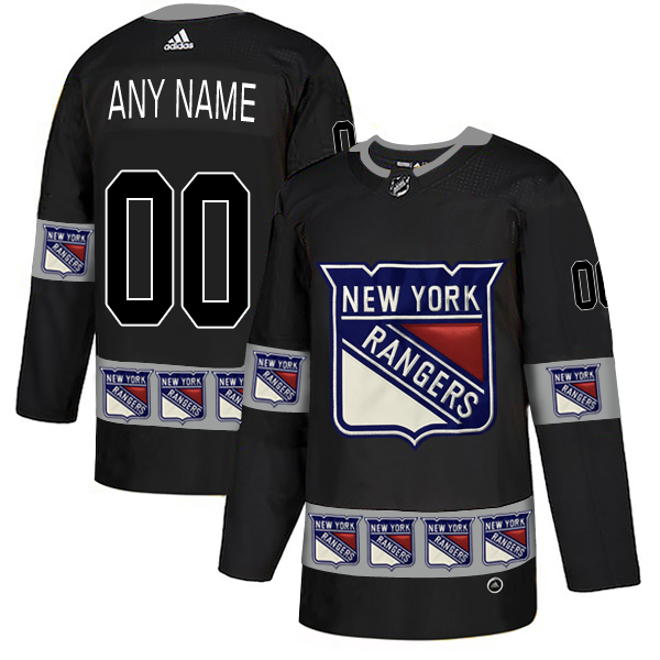 New York Rangers Black Men's Customized Team Logos Fashion Adidas Jersey New York Rangers Black Men's Customized Team Logos Fashion Adidas Jersey