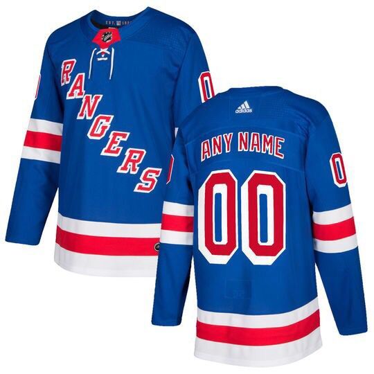 Custom New York Rangers Adidas Blue Jersey Custom New York Rangers Adidas Blue Jersey