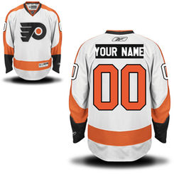 Reebok Philadelphia Flyers Men's Premier Away Custom Jersey - White Reebok Philadelphia Flyers Men's Premier Away Custom Jersey - White