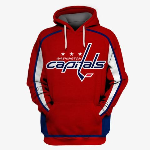 Capitals Red All Stitched Hooded Sweatshirt Capitals Red All Stitched Hooded Sweatshirt