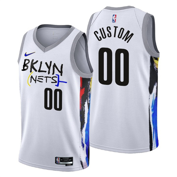 Men's Brooklyn Nets Active Player Custom 2022 23 White City Edition Stitched Basketball Jersey Men's Brooklyn Nets Active Player Custom 2022 23 White City Edition Stitched Basketball Jersey
