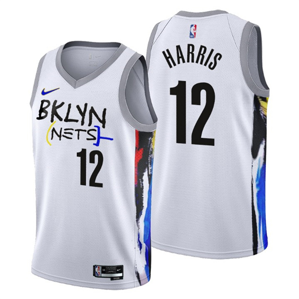 Men's Brooklyn Nets #12 Joe Harris 2022 23 White City Edition Stitched Basketball Jersey Men's Brooklyn Nets #12 Joe Harris 2022 23 White City Edition Stitched Basketball Jersey