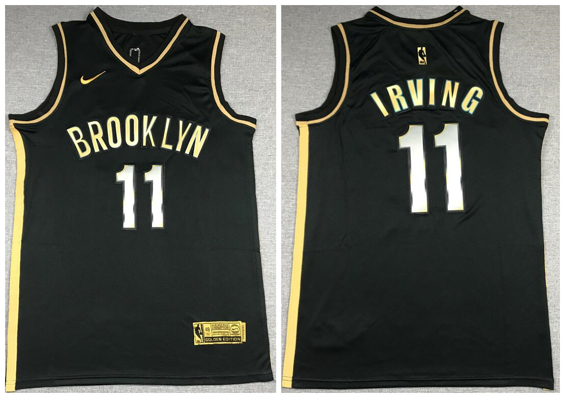 Nets 11 Kyrie Irving Black Gold 2021 Nike Swingman Jersey Nets 11 Kyrie Irving Black Gold 2021 Nike Swingman Jersey