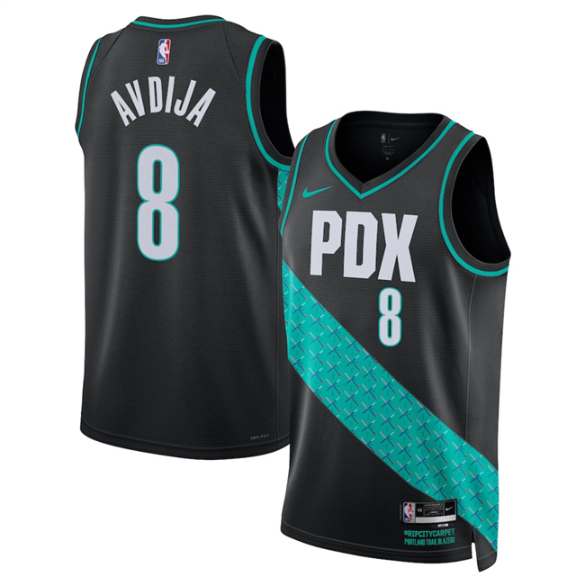 Men's Portland Trail Blazers #8 Deni Avdija Black 2025 26 City Edition Edition Stitched Basketball Jersey Men's Portland Trail Blazers #8 Deni Avdija Black 2025 26 City Edition Edition Stitched Basketball Jersey