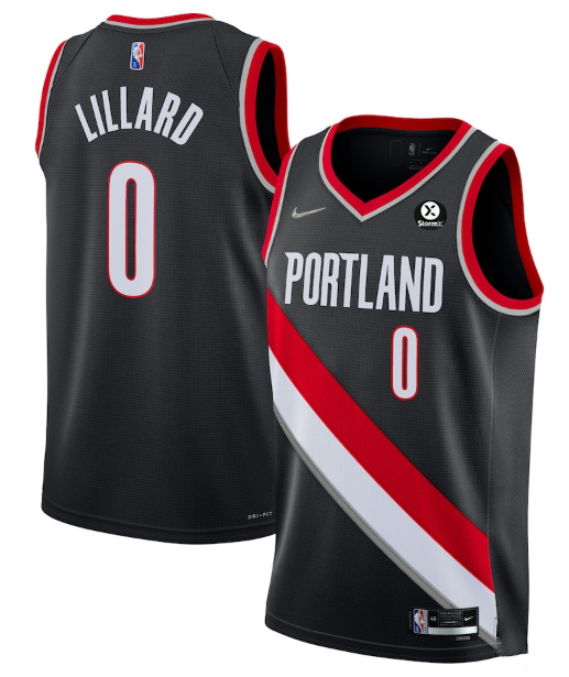 Men's Portland Trail Blazers #0 Damian Lillard Black 2021 22 Icon Edition 75th Anniversary Stitched Basketball Jersey Men's Portland Trail Blazers #0 Damian Lillard Black 2021 22 Icon Edition 75th Anniversary Stitched Basketball Jersey