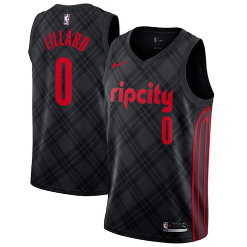Nike Blazers #0 Damian Lillard Black NBA Swingman City Edition Jersey Nike Blazers #0 Damian Lillard Black NBA Swingman City Edition Jersey