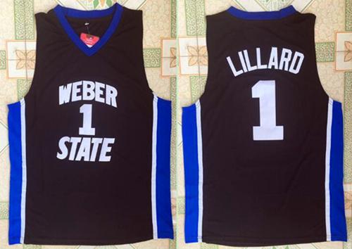 Blazers #1 Damian Lillard Black Weber State Wildcats College Stitched NBA Jersey Blazers #1 Damian Lillard Black Weber State Wildcats College Stitched NBA Jersey