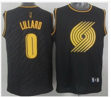 Portland Trail Blazers #0 Damian Lillard Black Precious Metals Fashion Stitched NBA Jersey Portland Trail Blazers #0 Damian Lillard Black Precious Metals Fashion Stitched NBA Jersey