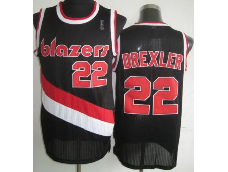 Portland Trail Blazers 22 Clyde Drexler Black Hardwood Classics Revolution 30 NBA Jerseys Portland Trail Blazers 22 Clyde Drexler Black Hardwood Classics Revolution 30 NBA Jerseys