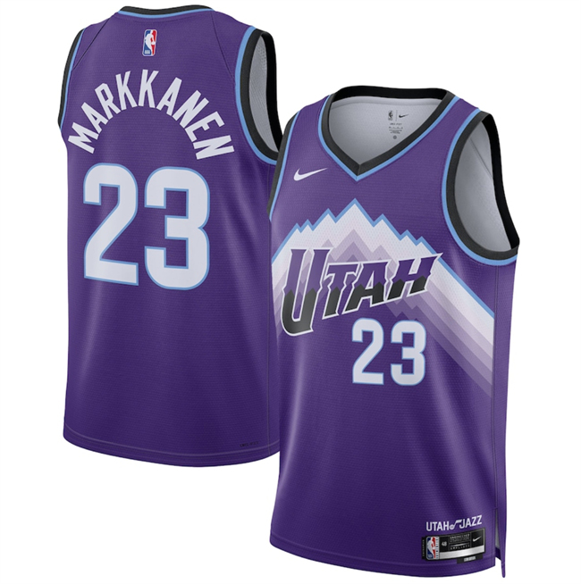 Men's Utah Jazz #23 Lauri Markkanen Purple 2025 Icon Edition Stitched Basketball Jersey Men's Utah Jazz #23 Lauri Markkanen Purple 2025 Icon Edition Stitched Basketball Jersey