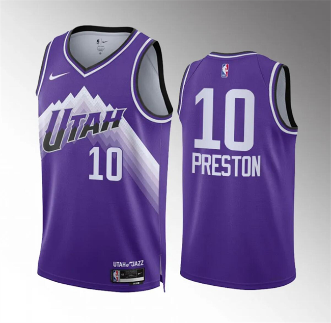 Men's Utah Jazz #10 Jason Preston Purple Classic Edition Stitched Basketball Jersey Men's Utah Jazz #10 Jason Preston Purple Classic Edition Stitched Basketball Jersey