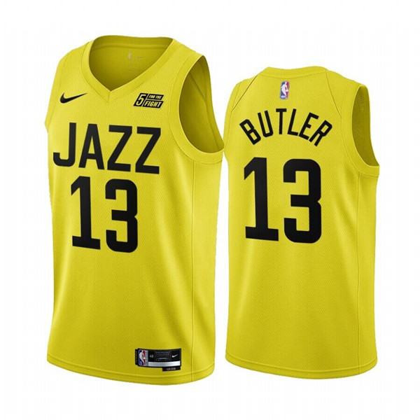 Men's Utah Jazz #13 Jared Butler 2022 23 Yellow Icon Edition Stitched Basketball Jersey Men's Utah Jazz #13 Jared Butler 2022 23 Yellow Icon Edition Stitched Basketball Jersey