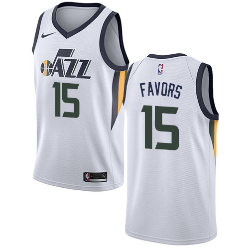 Nike Jazz #15 Derrick Favors White NBA Swingman Association Edition Nike Jazz #15 Derrick Favors White NBA Swingman Association Edition
