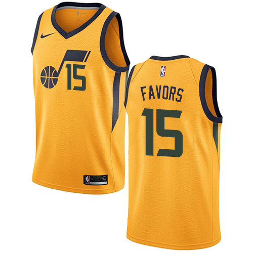 Nike Jazz #15 Derrick Favors Yellow NBA Swingman Statement Edition Jersey Nike Jazz #15 Derrick Favors Yellow NBA Swingman Statement Edition Jersey