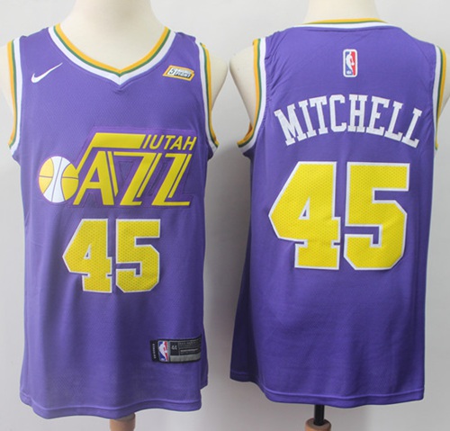 Nike Jazz #45 Donovan Mitchell Purple NBA Swingman Jersey Nike Jazz #45 Donovan Mitchell Purple NBA Swingman Jersey