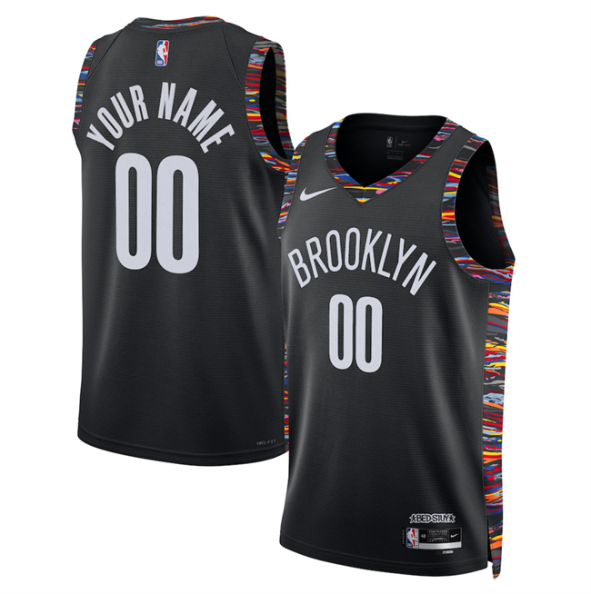Men's Brooklyn Nets Active Player Custom Black 2025 26 City Edition Stitched Basketball Jersey