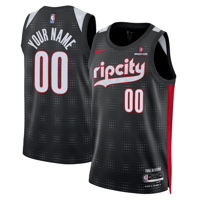 Men's Portland Trail Blazers Active Player Custom Black 2024 25 City Edition Edition Stitched Basketball Jersey Men's Portland Trail Blazers Active Player Custom Black 2024 25 City Edition Edition Stitched Basketball Jersey