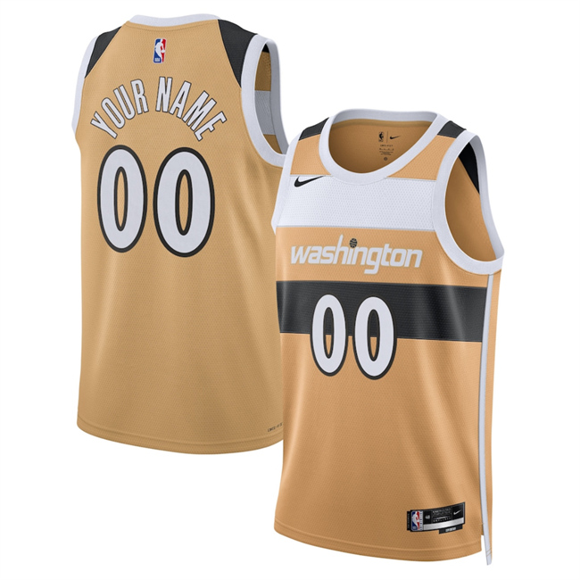 Men's Washington Wizards Active Player Custom Gold 2025 26 City Edition Stitched Basketball Jersey Men's Washington Wizards Active Player Custom Gold 2025 26 City Edition Stitched Basketball Jersey