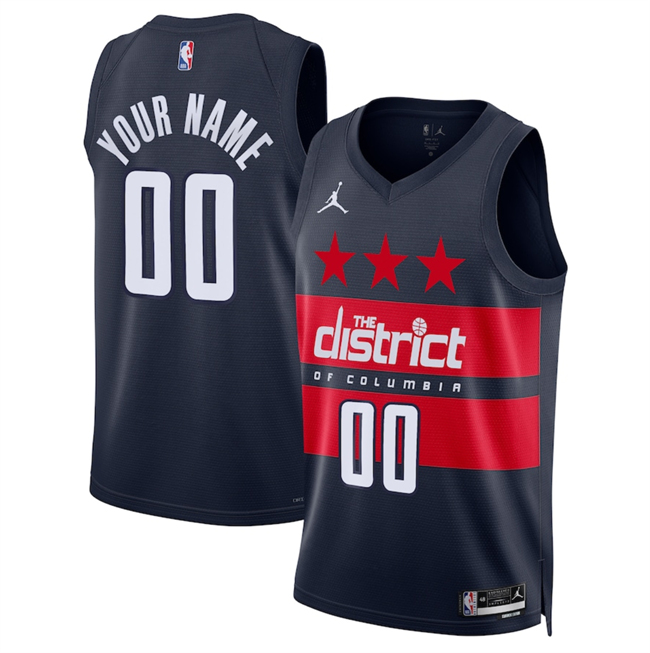 Men's Washington Wizards Active Player Custom Navy 2024 25 Statement Edition Stitched Basketball Jersey Men's Washington Wizards Active Player Custom Navy 2024 25 Statement Edition Stitched Basketball Jersey