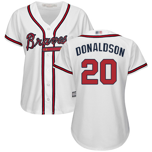 Braves #20 Josh Donaldson White Home Women's Stitched Baseball Jersey Braves #20 Josh Donaldson White Home Women's Stitched Baseball Jersey