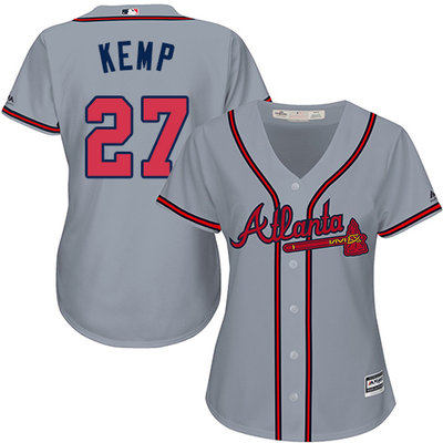 Braves #27 Matt Kemp Grey Road Women's Stitched MLB Jersey Braves #27 Matt Kemp Grey Road Women's Stitched MLB Jersey