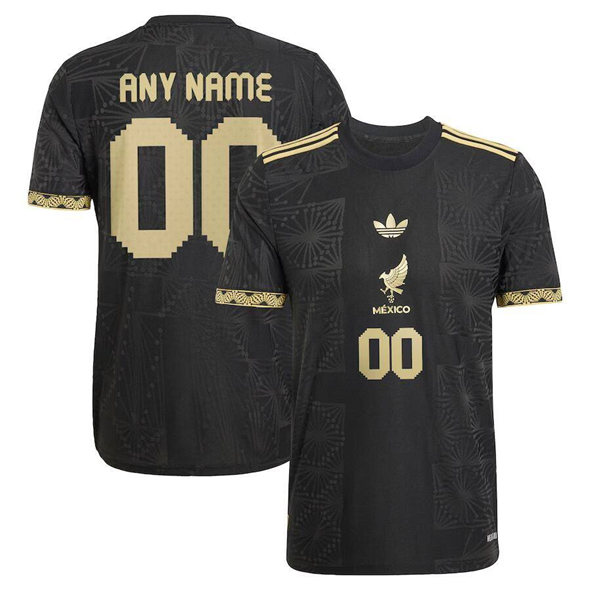 Men's Mexico Custom Black Gold 2025 Soccer Jersey