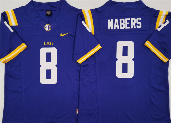 Men's LSU Tigers #8 Malik Nabers Royal F.U.S.E. Stitched Jersey Men's LSU Tigers #8 Malik Nabers Royal F.U.S.E. Stitched Jersey