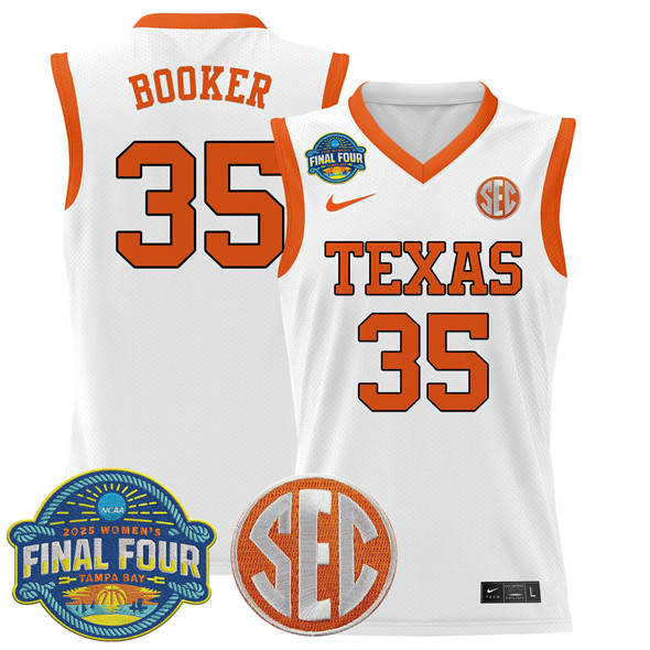 Men's Texas Longhorns #35 Madison Booker White 2025 Sec Women’s Final Four Patch Stitched Basketball Jersey Men's Texas Longhorns #35 Madison Booker White 2025 Sec Women’s Final Four Patch Stitched Basketball Jersey