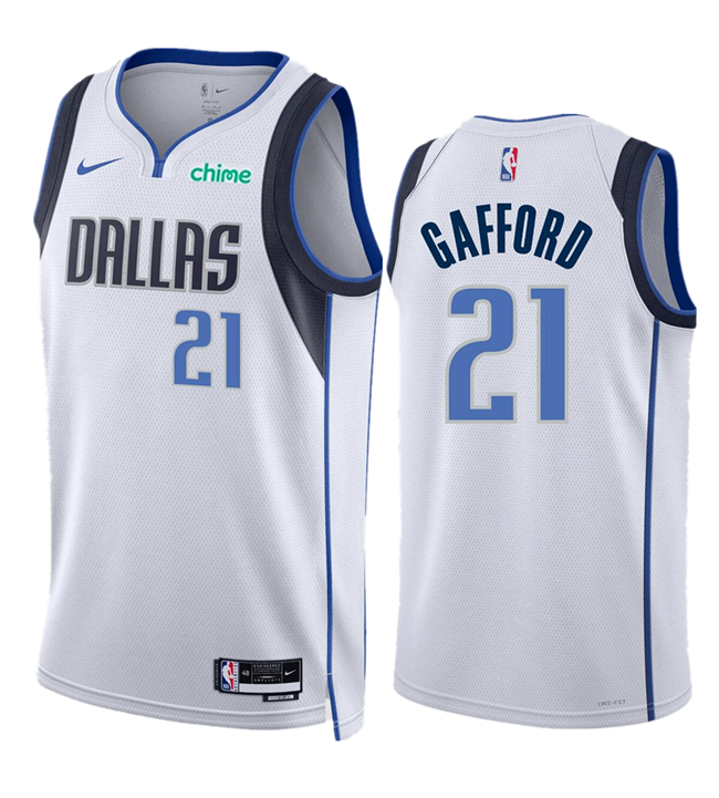 Men's Dallas Mavericks #21 Daniel Gafford White Association Edition Stitched Basketball Jersey Men's Dallas Mavericks #21 Daniel Gafford White Association Edition Stitched Basketball Jersey