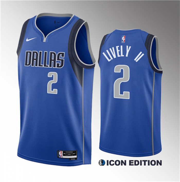 Men's Dallas Mavericks #2 Dereck Lively II Blue 2023 Draft Icon Edition Stitched Basketball Jersey Men's Dallas Mavericks #2 Dereck Lively II Blue 2023 Draft Icon Edition Stitched Basketball Jersey