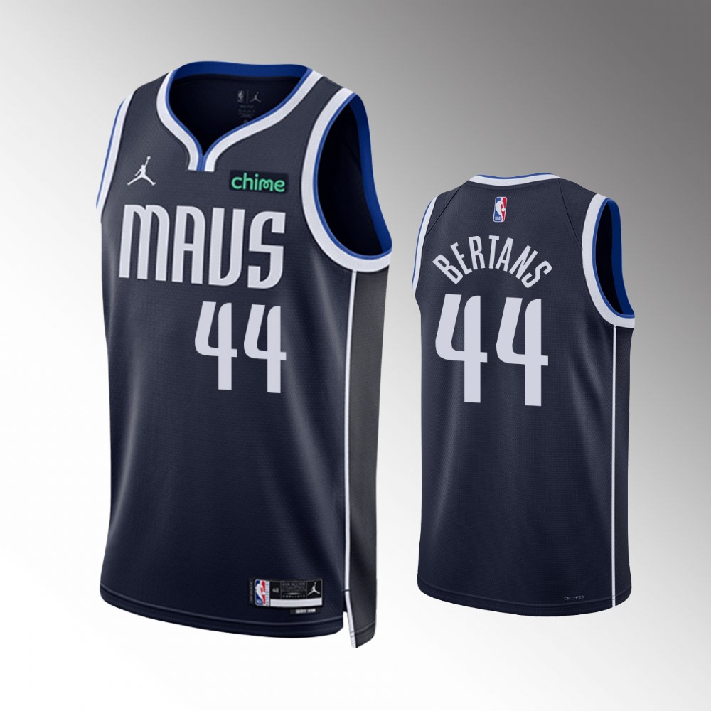 Men's Dallas Mavericks #44 Davis Bertans Navy Statement Edition Stitched Basketball Jersey Men's Dallas Mavericks #44 Davis Bertans Navy Statement Edition Stitched Basketball Jersey