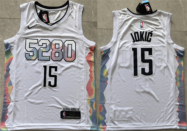 Men's Denver Nuggets #15 Nikola Joki? White 2024 City Edition Stitched Basketball Jersey Men's Denver Nuggets #15 Nikola Joki? White 2024 City Edition Stitched Basketball Jersey
