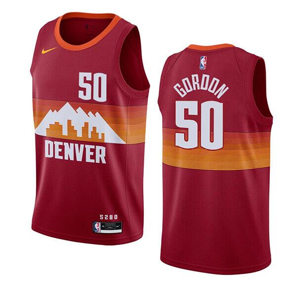 Men's Denver Nuggets #50 Aaron Gordon Red City Edition Stitched Basketball Jersey Men's Denver Nuggets #50 Aaron Gordon Red City Edition Stitched Basketball Jersey