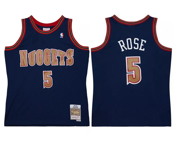 Men's Denver Nuggets #5 Jalen Rose Navy 1994 95 Mitchell & Ness Swingman Stitched Jersey Men's Denver Nuggets #5 Jalen Rose Navy 1994 95 Mitchell & Ness Swingman Stitched Jersey