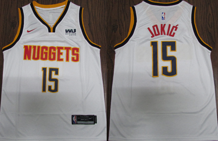 Nuggets 15 Nikola Jokic White Nike Swingman Jersey Nuggets 15 Nikola Jokic White Nike Swingman Jersey