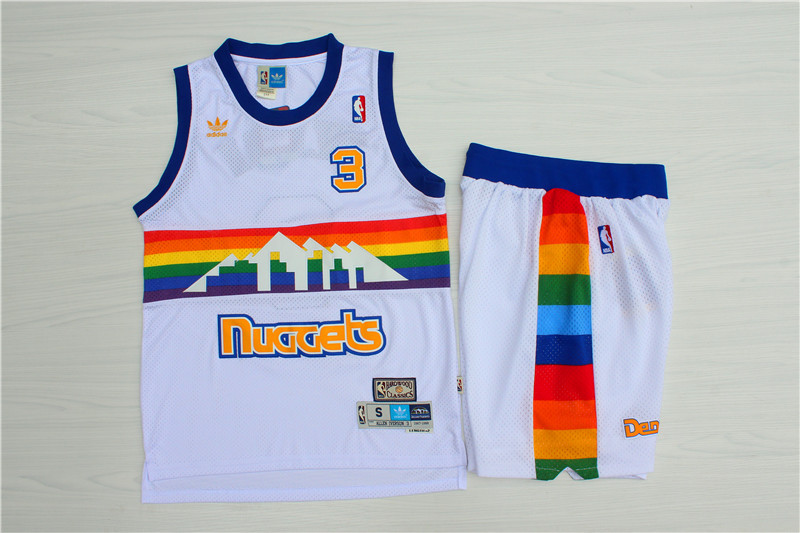 Nuggets #3 Allen Iverson White Hardwood Classics Jersey(With Shorts) Nuggets #3 Allen Iverson White Hardwood Classics Jersey(With Shorts)