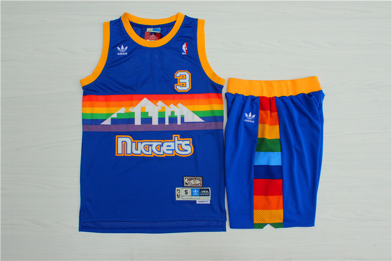 Nuggets #3 Allen Iverson Blue Hardwood Classics Jersey(With Shorts) Nuggets #3 Allen Iverson Blue Hardwood Classics Jersey(With Shorts)