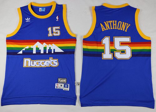 Nuggets #15 Carmelo Anthony Light Blue Hardwood Classics Swingman Stitched NBA Jersey Nuggets #15 Carmelo Anthony Light Blue Hardwood Classics Swingman Stitched NBA Jersey