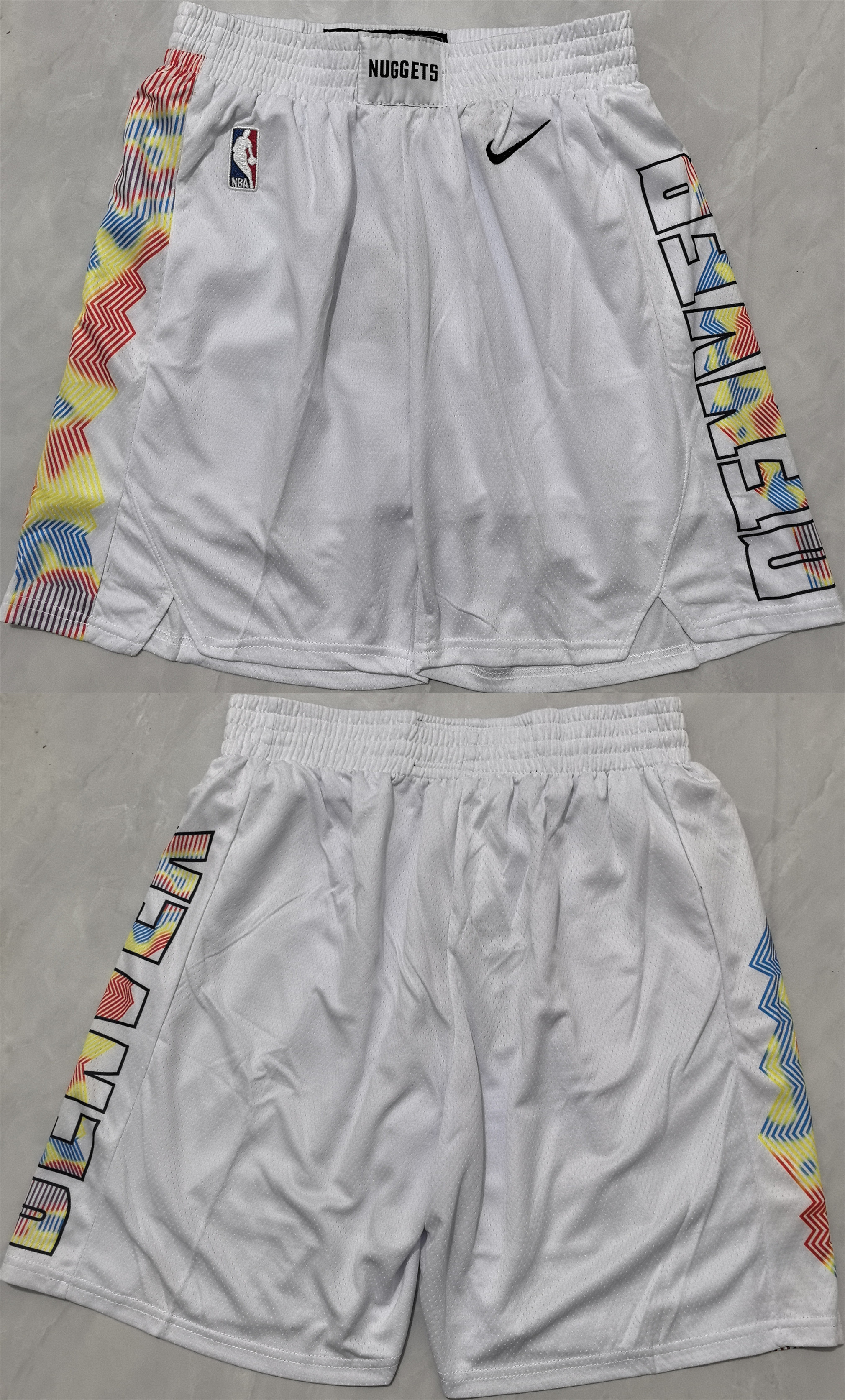 Men's Denver Nuggets White City Edition Shorts (Run Small) 001
