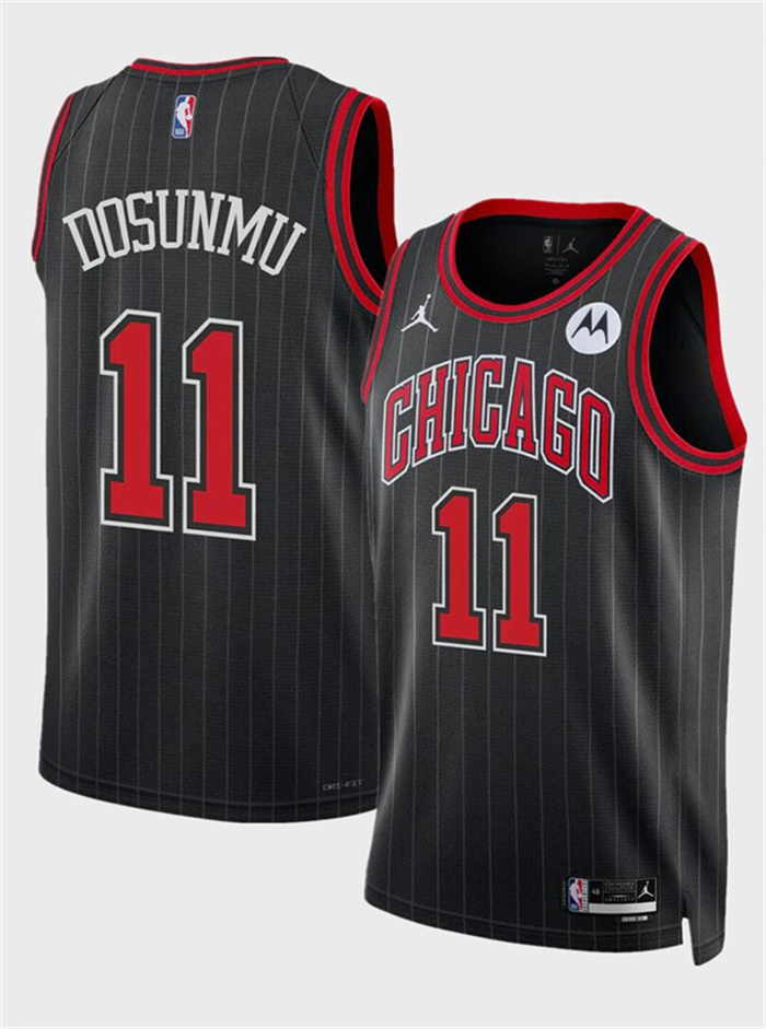 Men's Chicago Bulls #11 Ayo Dosunmu Black 2024 Statement Edition Stitched Basketball Jersey Men's Chicago Bulls #11 Ayo Dosunmu Black 2024 Statement Edition Stitched Basketball Jersey
