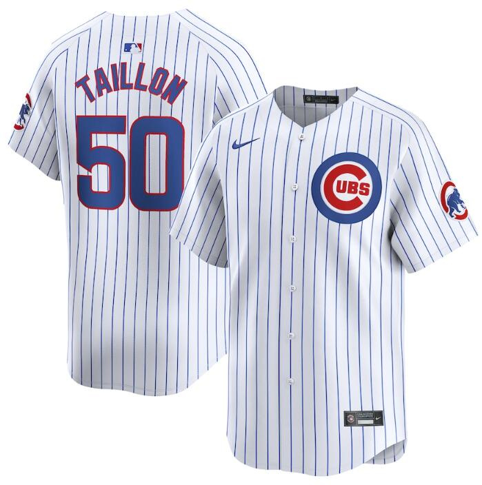 Men's Chicago Cubs #50 Jameson Taillon White 2024 Home Limited Stitched Baseball Jersey Men's Chicago Cubs #50 Jameson Taillon White 2024 Home Limited Stitched Baseball Jersey