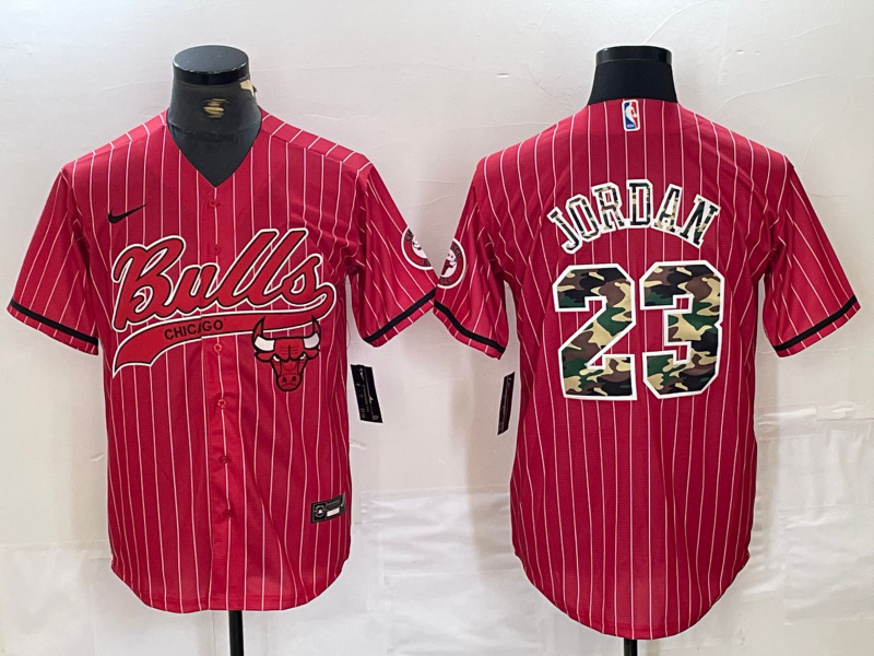 Men's Chicago Bulls #23 Michael Jordan Gray Camo Cool Base Stitched Baseball Jersey 6 Men's Chicago Bulls #23 Michael Jordan Gray Camo Cool Base Stitched Baseball Jersey 6