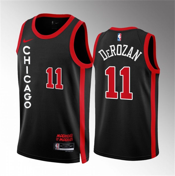 Men's Chicago Bulls #11 Demar Derozan Black 2023 24 City Edition Stitched Basketball Jersey Men's Chicago Bulls #11 Demar Derozan Black 2023 24 City Edition Stitched Basketball Jersey
