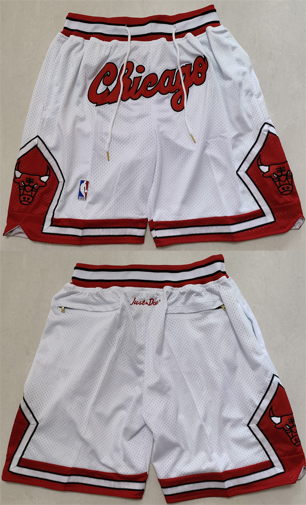 Men's Chicago Bulls White Shorts (Run Small) Men's Chicago Bulls White Shorts (Run Small)