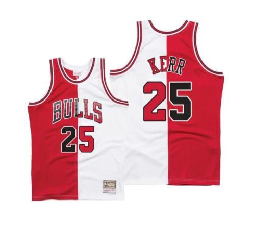 Men's Chicago Bulls #25 Steve Kerr White Red Throwback Stitched Jersey Men's Chicago Bulls #25 Steve Kerr White Red Throwback Stitched Jersey