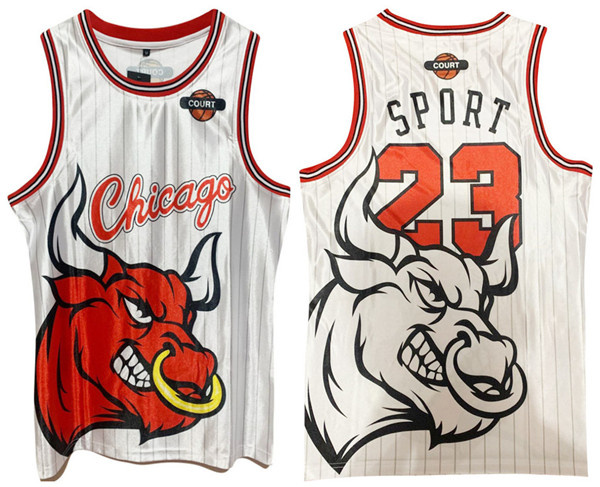 Men's Chicago Bulls #23 Michael Jordan White Print Basketball Jersey Men's Chicago Bulls #23 Michael Jordan White Print Basketball Jersey