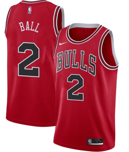 Men's Chicago Bulls #2 Lonzo Ball Jersey Red Jersey Men's Chicago Bulls #2 Lonzo Ball Jersey Red Jersey