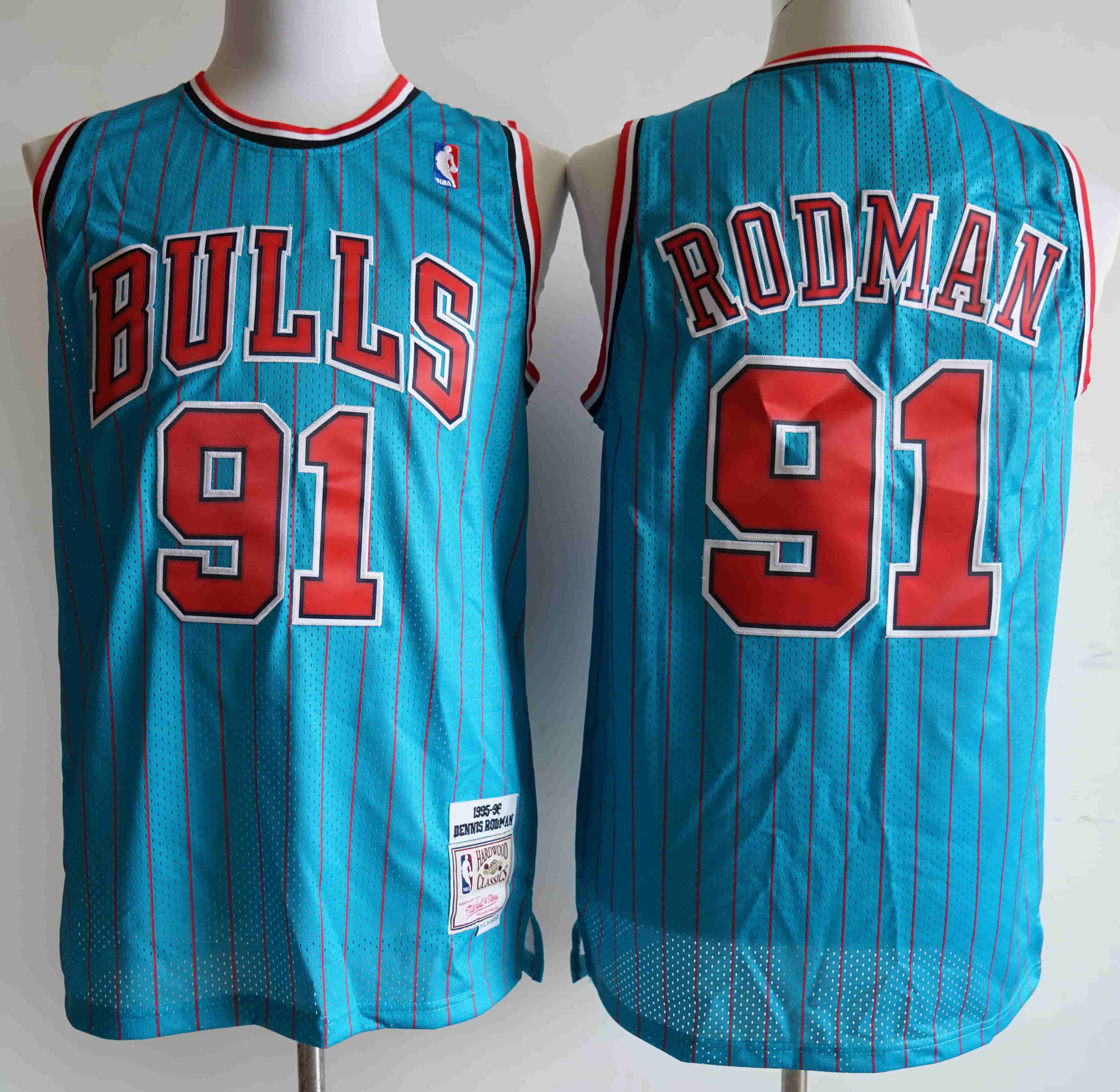Bulls 91 Dennis Rodman Blue 1995-96 Hardwood Classics Swingman Jersey Bulls 91 Dennis Rodman Blue 1995-96 Hardwood Classics Swingman Jersey