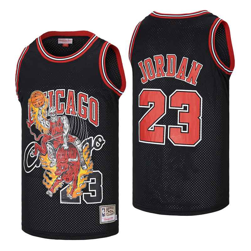 Men's Bulls 23 Michael Jordan skeleton black Jersey Men's Bulls 23 Michael Jordan skeleton black Jersey